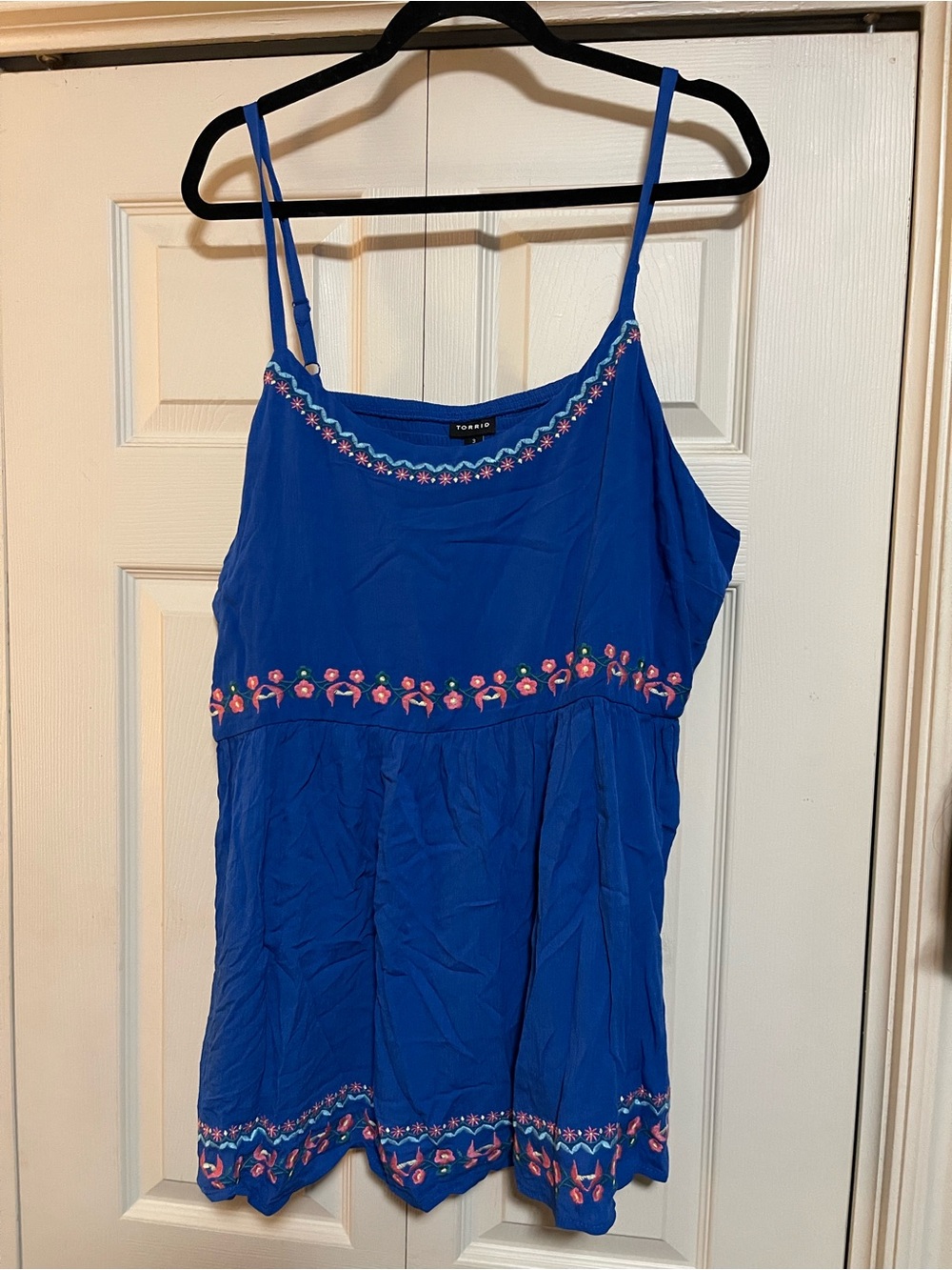 torrid Royal Blue Embroidered Spaghetti Strap Camisole